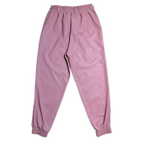 Parisian PU Faux Leather Pink Jogger Style Pants US L - Picture 6 of 7